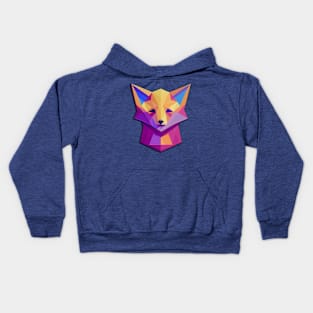 Colorfull low-poly isometric Fox Kids Hoodie